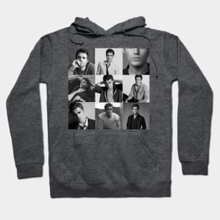 Paul Wesley Collage Leo Zodiac black and white Hoodie